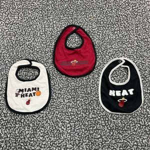 Lot‎ of 3 Miami Heat Baby Bib Red White Black NBA